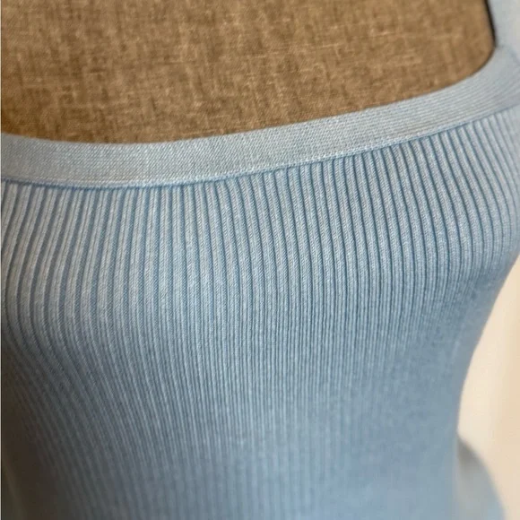 Ribbed Square Neck Sweater Tank Airy Blue- Like New - Picture 10 of 11